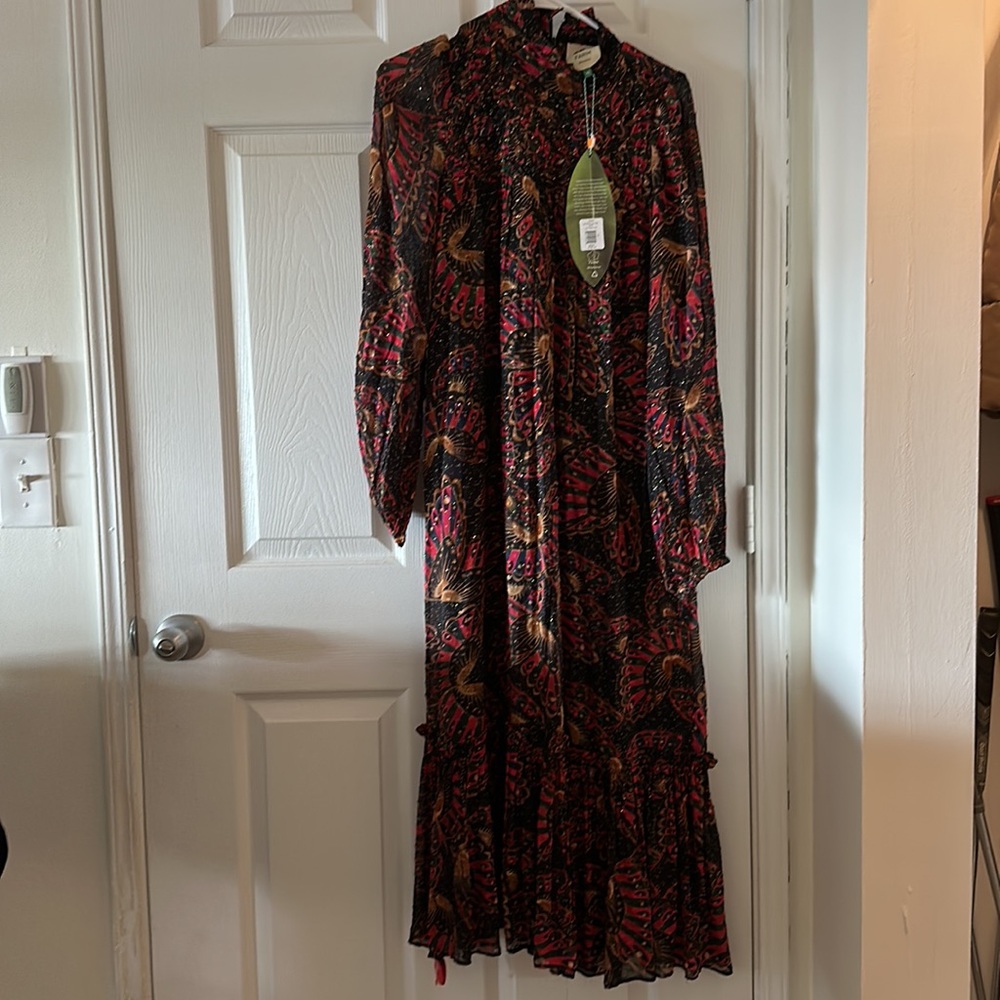 Farm Rio Midi Ruffle Dress XS